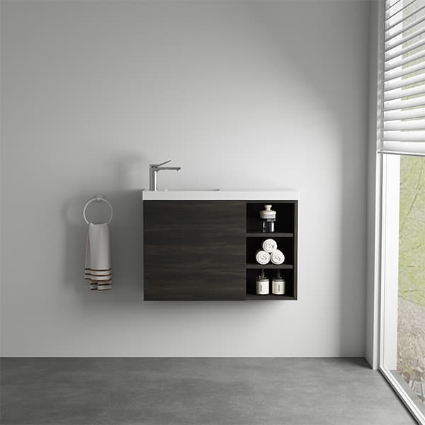 Lizzy Black Cabinet & White Basin 550mm