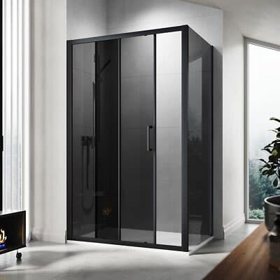Tinted Black Shower Cubicle 90 X 1200mm