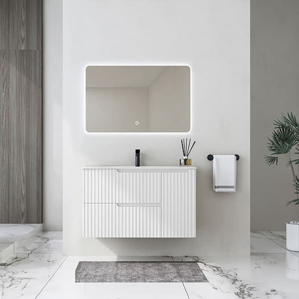 Dreamer White High Gloss Cabinet & Basin 900mm
