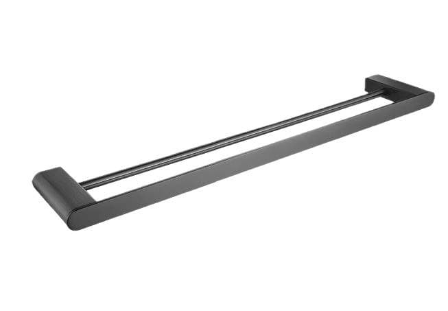 Double Towel Rack Black