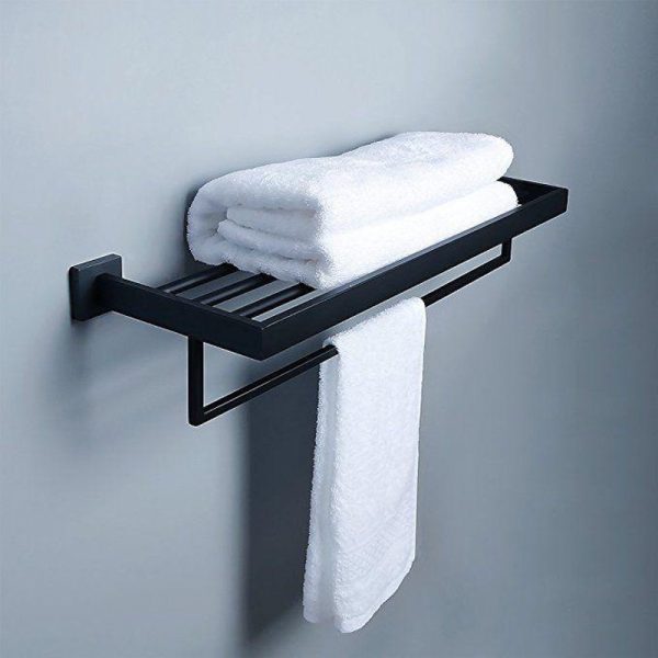 Quad towel rack black
