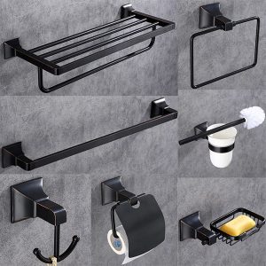 black bathroom accesories