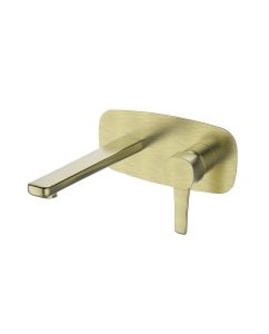 Brushed Brass In-wall Basin Mixer